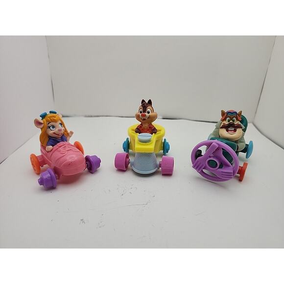 VINTAGE 1989 CHIP N DALE RESCUE RANGERS FLYING VEHICLE MCDONALDS HAPPY MEAL SET - Picture 1 of 14